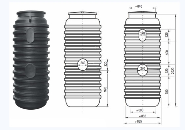 Przepompownia 500 l., wys. 2220 mm